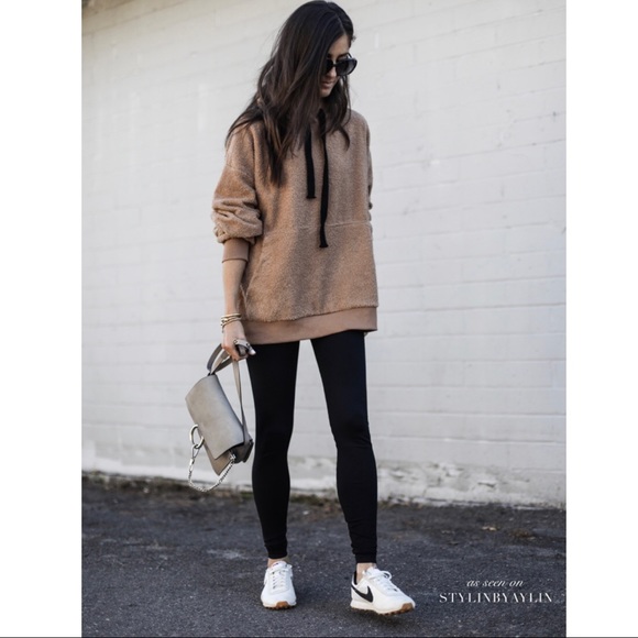 'Keren' Camel Soft Teddy Sweater Hoodie - Picture 4 of 6